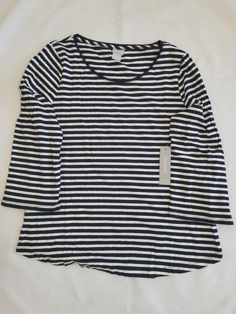 Chico's Black & White Striped Women’s Knit Top BNWT